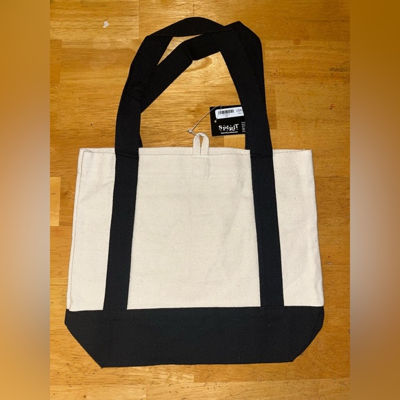 Spirit Halloween mini canvas tote bag black skull NWT - Picture 2 of 4